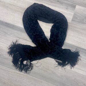 Elegant Black Floral Scarf